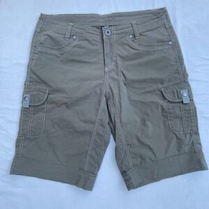 KÜHL Women's Size‎ 12 Olive Green Cargo Shorts Outdoor Hiking Casual Active
